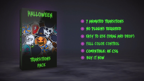 Halloween Stickers Transitions - VideoHive 24823162