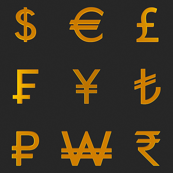 Currency Symbol 3D - 3Docean 24829502