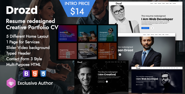 Drozd - Creative Resume Portfolio Template