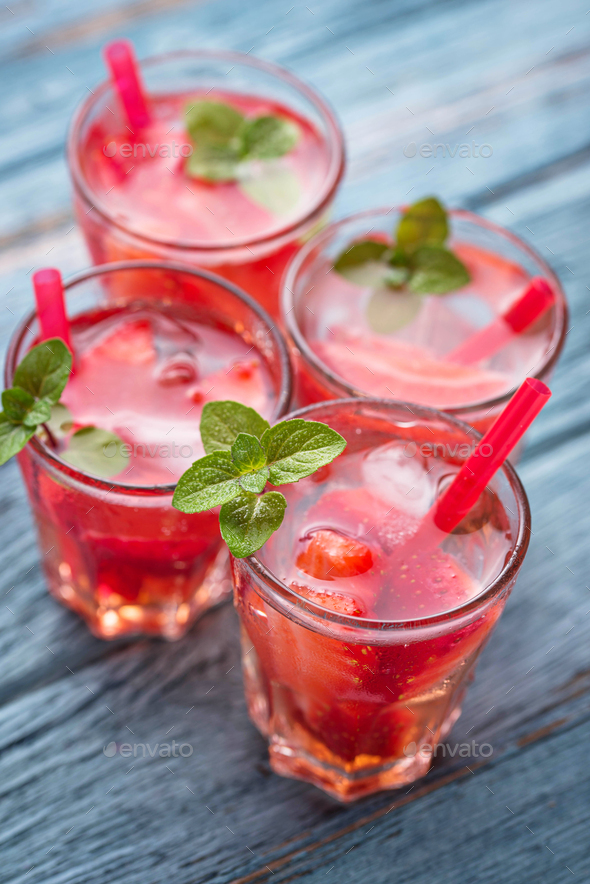 Summer Fresh Drink Strawberry Lemonade Stock Photo By Furmanphoto ...