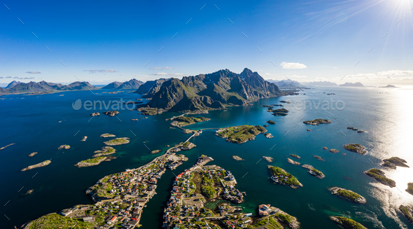Henningsvaer Lofoten is an archipelago in the county of Nordland - Stock Photo - Images