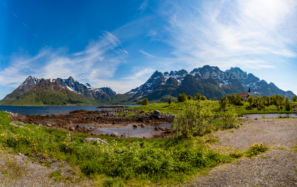 Lofoten is an archipelago in the county of Nordland, Norway. - Stock Photo - Images