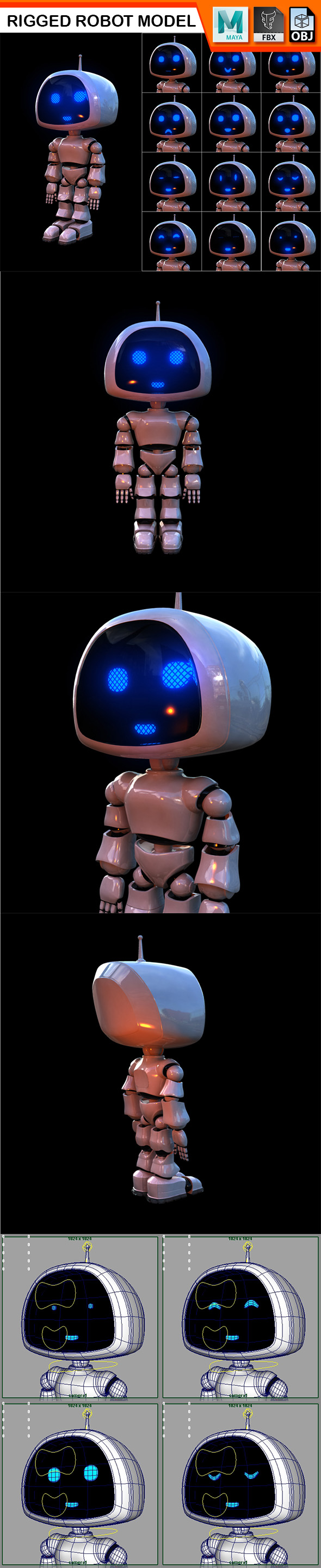 Rigged Robot Model - 3Docean 24843843
