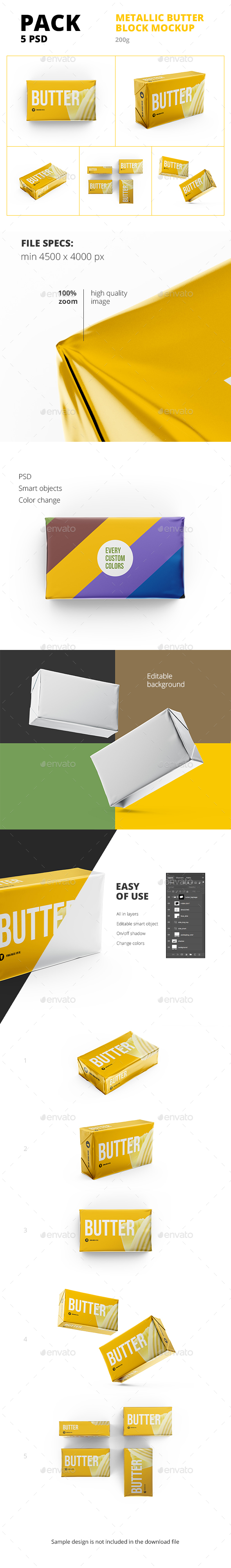 Download 5 Psd Butter Mockup 200g