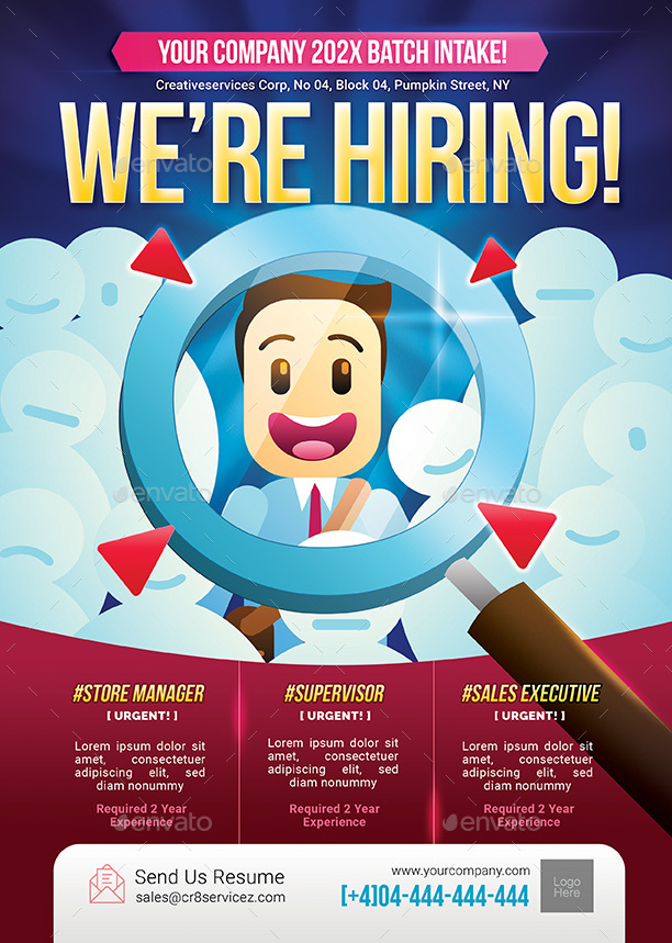 Job Vacancy Flyer Preview   GraphicRiver Job Poster, Poster Diy, Help