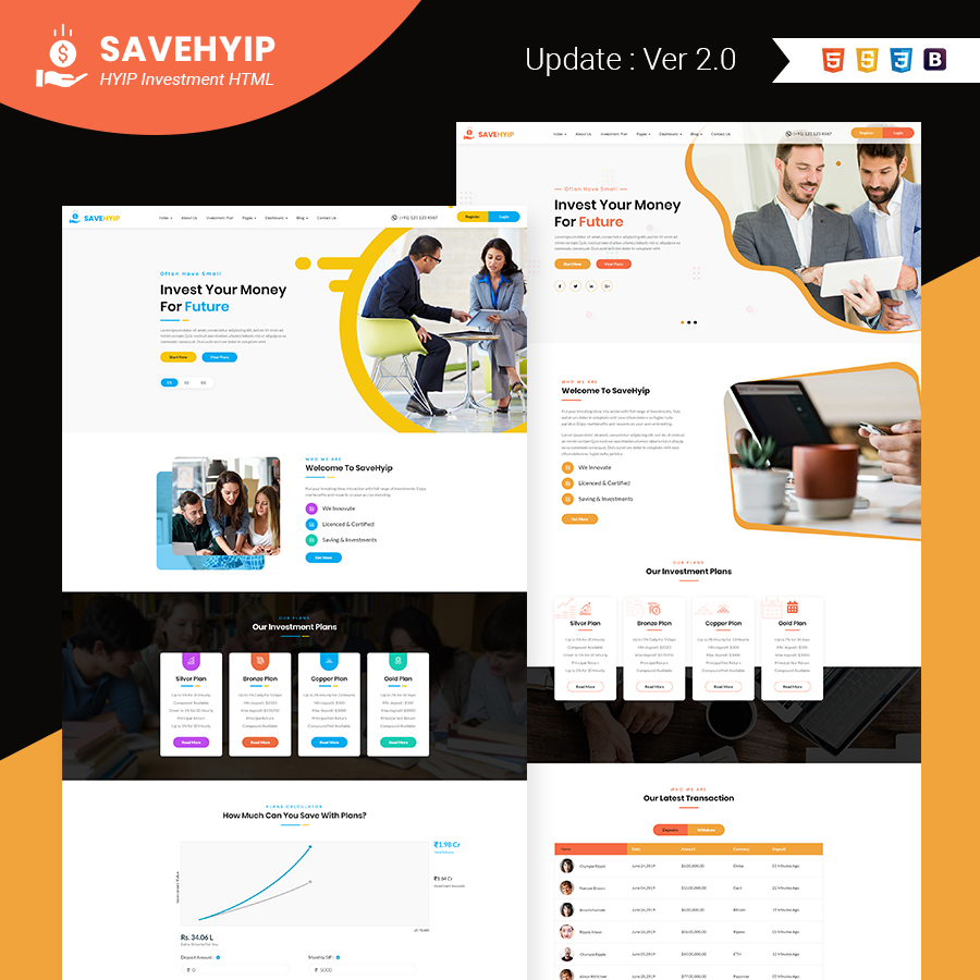 SaveHyip | HYIP Investment Business Website HTML5 Template - 2