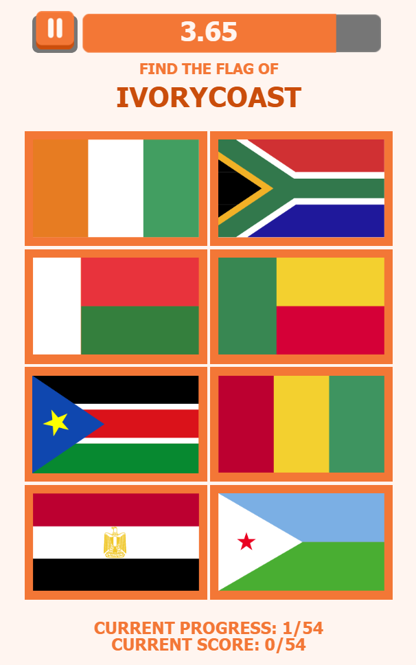 Africa Flags Quiz Game by Sparximer CodeCanyon