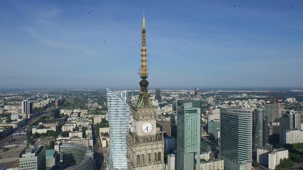 Aerial view of Palace of Culture and Science, Warsaw
