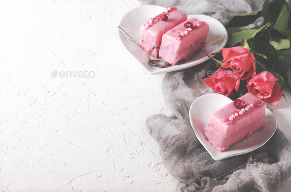 Pink, Pastel Tasty Cake Background for Valentine S Day Stock Illustration -  Illustration of cute, dessert: 268429572
