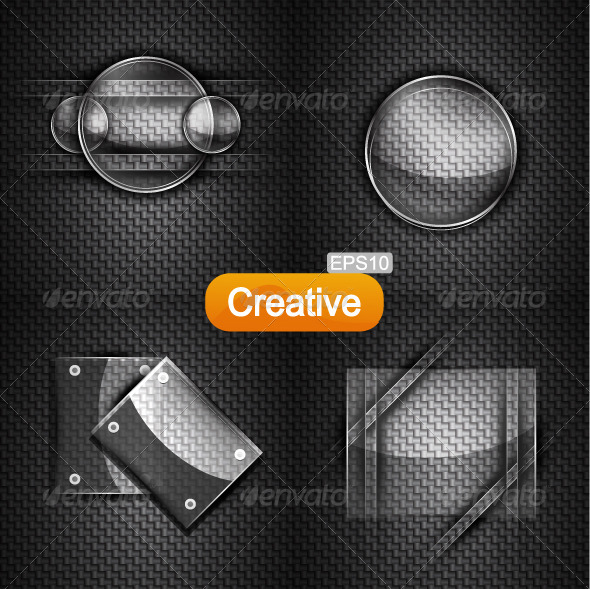 Vector Glass Elements Set - Web Elements Vectors