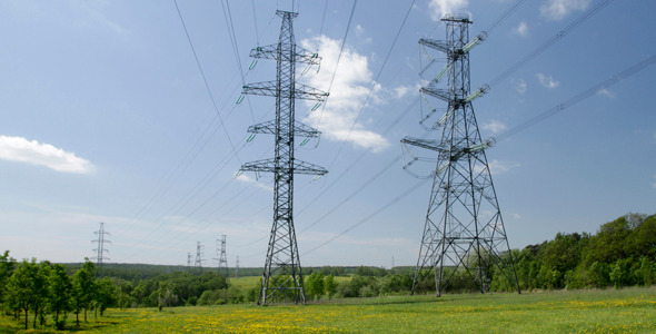 High Voltage Transmission Lines In The Field
