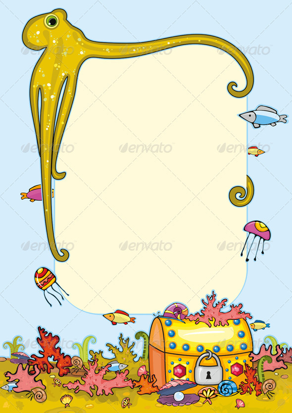 Bottom Sea Treasure Octopus - Nature Conceptual