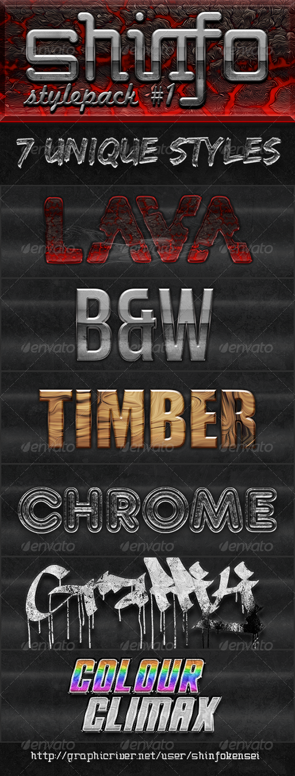 Shinfo Style Pack 1 - Text Effects Actions