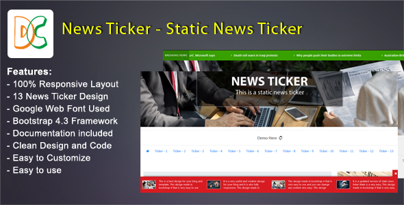 News Ticker - Static Breaking News