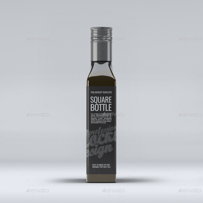 Download Square Glass Bottle Mock-Up by L5Design | GraphicRiver