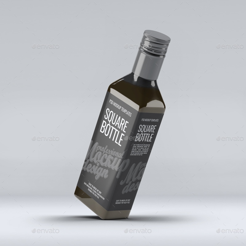 Download Square Glass Bottle Mock-Up by L5Design | GraphicRiver