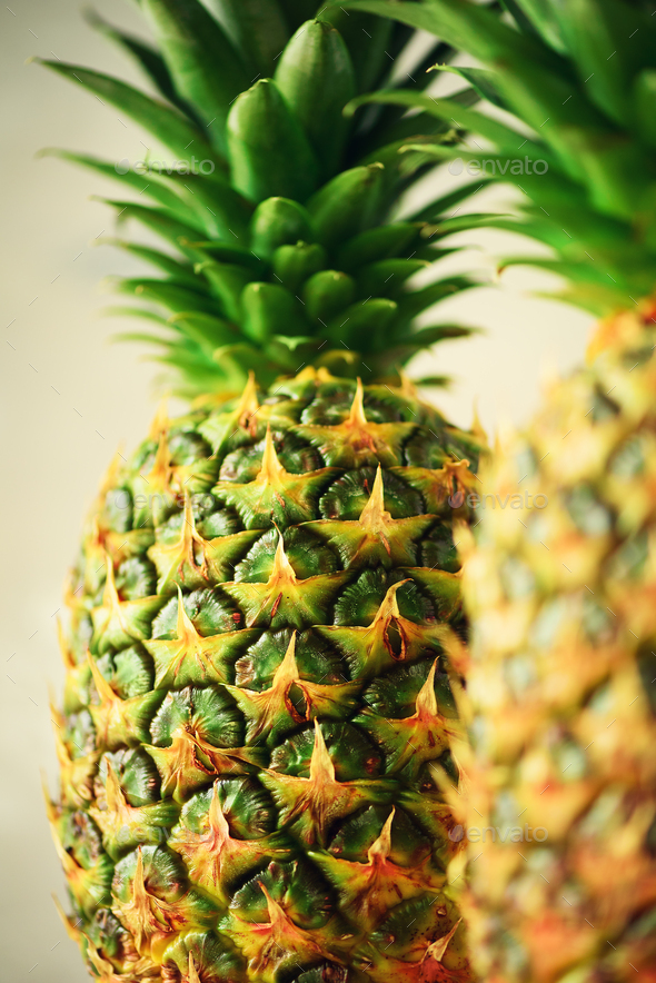 Pineapple fruit background. Close up of tropical pineapples texture. Summer, holiday concept. Raw - Stock Photo - Images