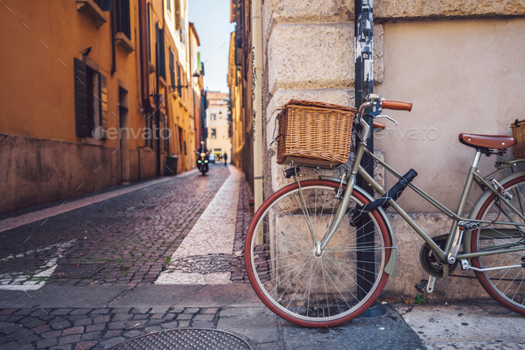 Bicycle with a basket in Italy
