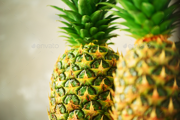 Pineapple fruit background. Close up of tropical pineapples texture. Summer, holiday concept. Raw - Stock Photo - Images