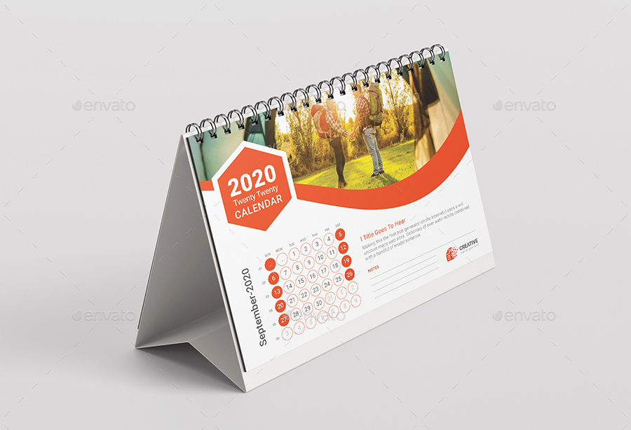 Desk & Landscape Calendar 2020 by KitCreative | GraphicRiver