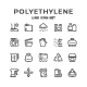 Set Line Icons of Polyethylene or Polythene