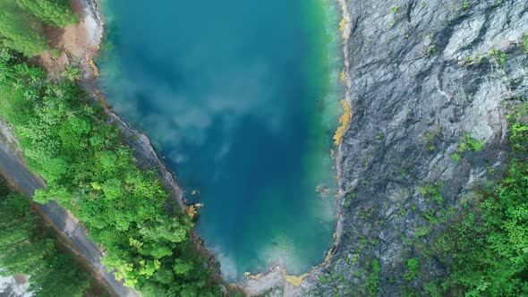 Aerial view lake or pond Amazing view of beautiful fresh and virgin nature in sunny good weather day alt