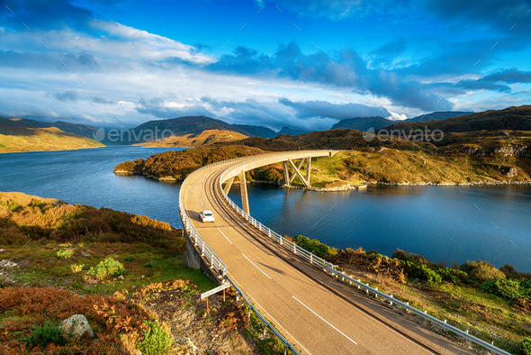 The Kylesku Bridge in Scotland - Stock Photo - Images