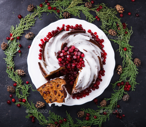 Traditional Christmas Fruit Cake - Stock Photo - Images