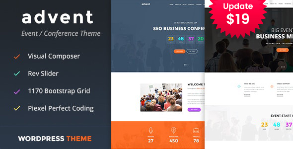 Advent - ConferenceEvent - ThemeForest 19613347
