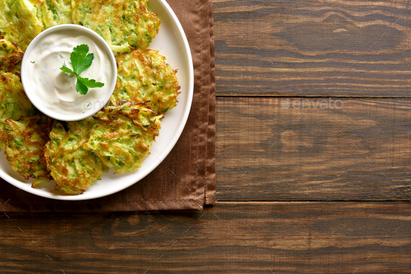 Zucchini fritters - Stock Photo - Images