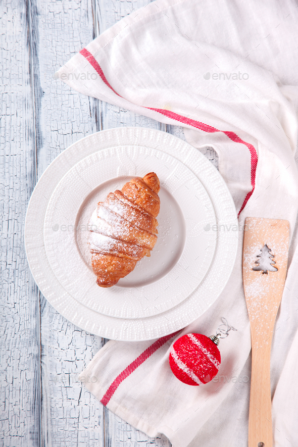 Christmas Pastries Croissant - Stock Photo - Images