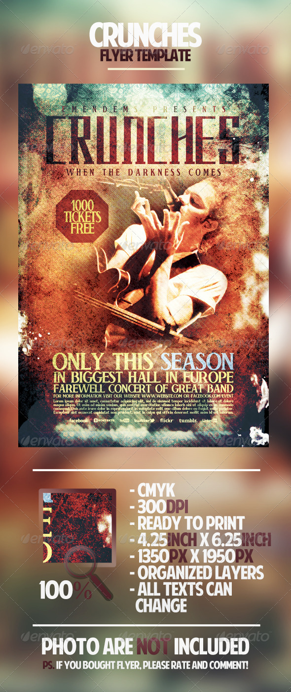 Crunches Flyer Template - Concerts Events