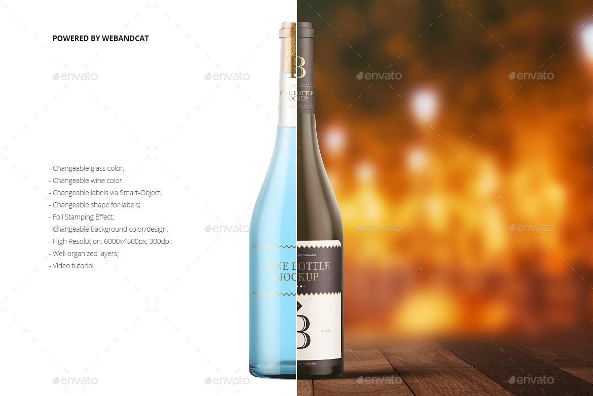 Download Sparkling Wine Bottle Mockup by webandcat | GraphicRiver