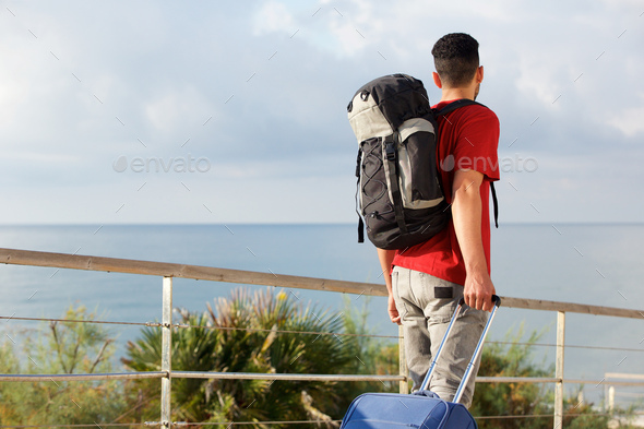 Man with hotsell travel bag