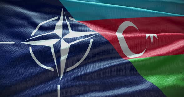 Azerbaijan and NATO waving flag animation 4K alt