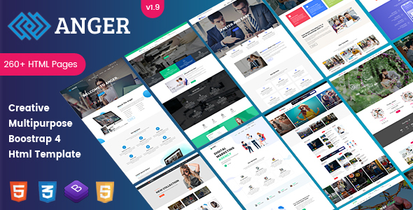 Anger Multipurpose - Creative Agency, Corporate and Portfolio Bootstrap 4 Multi-Purpose Template