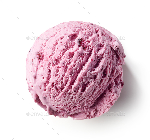 pink ice cream scoop Stock Photo by magone