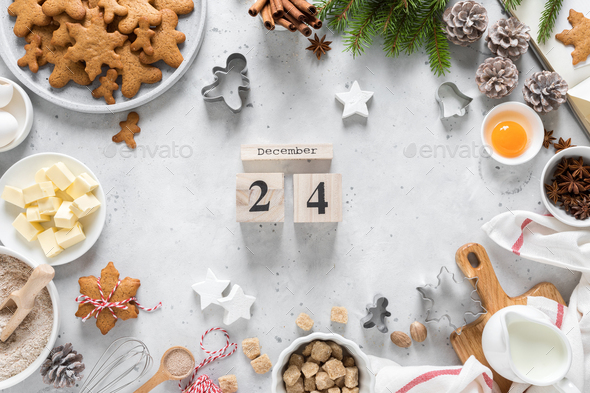 Christmas, Noel, X-mas, Noel, New Year or Xmas baking culinary background, greeting card - Stock Photo - Images