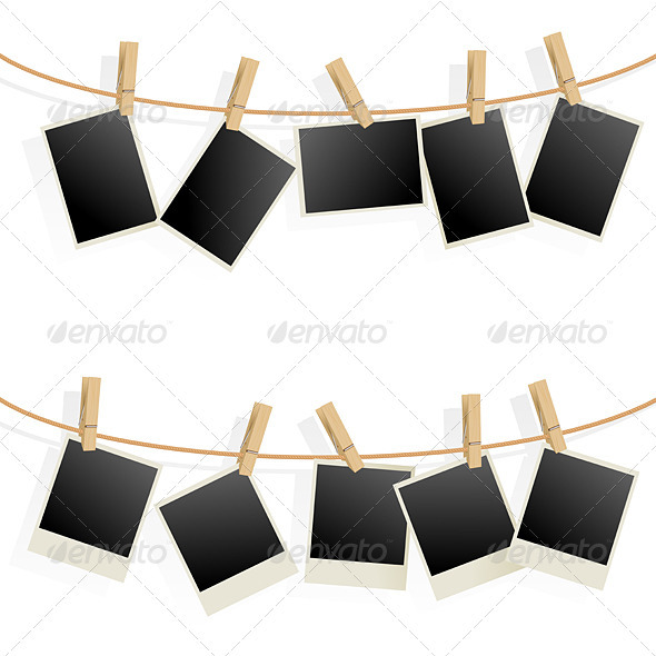 Photo Frames on Rope - Retro Technology