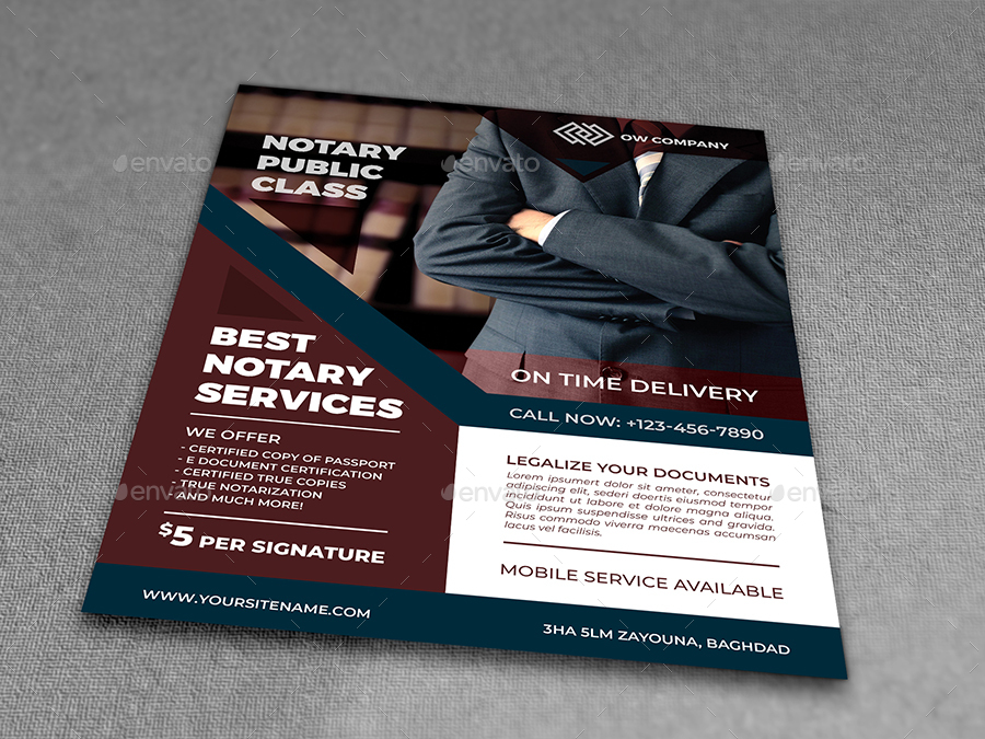Notary Services Flyer Template, Print Templates GraphicRiver