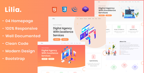 Lilia - Creative Digital Agency HTML Template