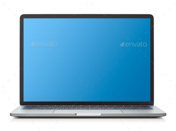 Gray laptop - Stock Photo - Images