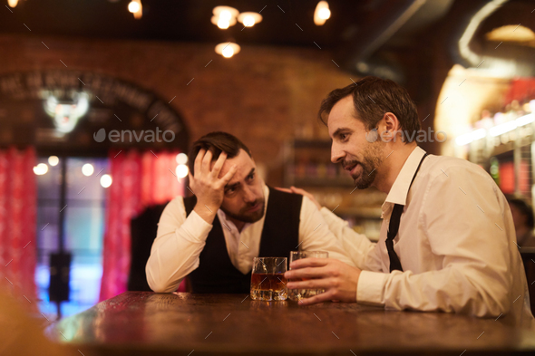 Two Drunk Businessmen in Bar