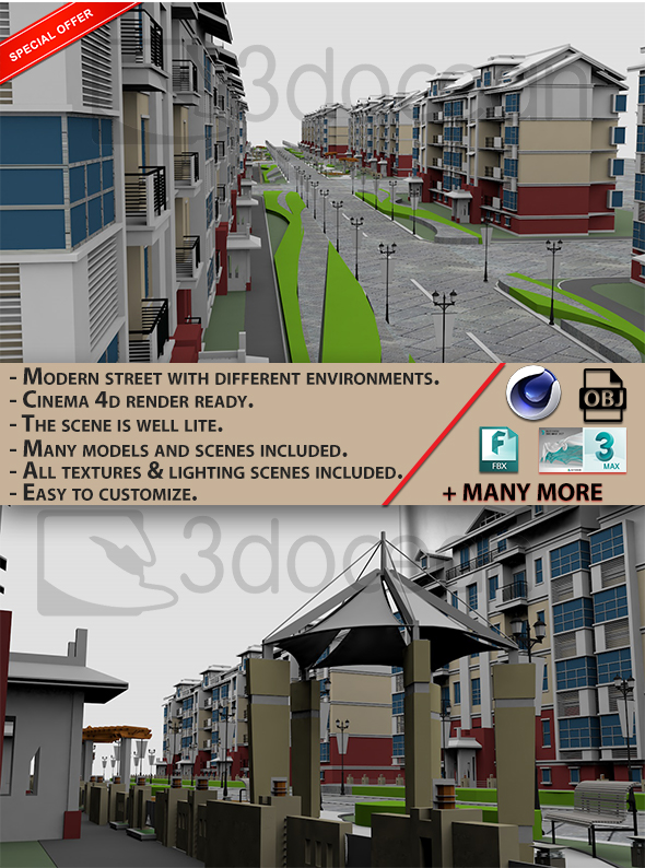 Modern Street Scenes - 3Docean 24896544