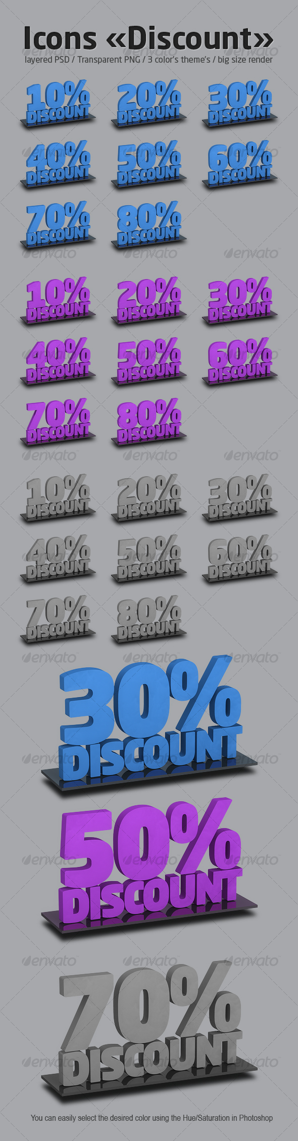 Icons set «Discount» - Business Icons