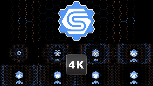 4K Hexagon Logo - VideoHive 24898699
