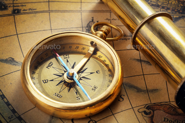 Old compass - Stock Photo - Images