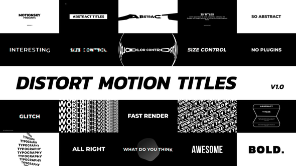 Distort Motion Titles - VideoHive 24901143