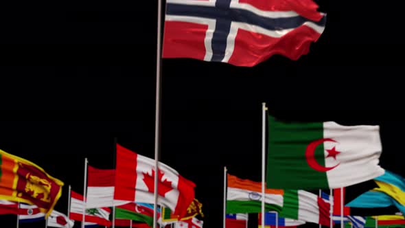 Norway Flag With World Flags In Alpha Channel