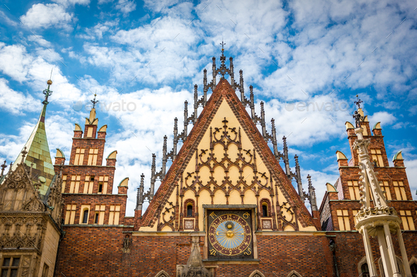 A characteristic place on the main square in Wroclaw, Poland - Stock Photo - Images